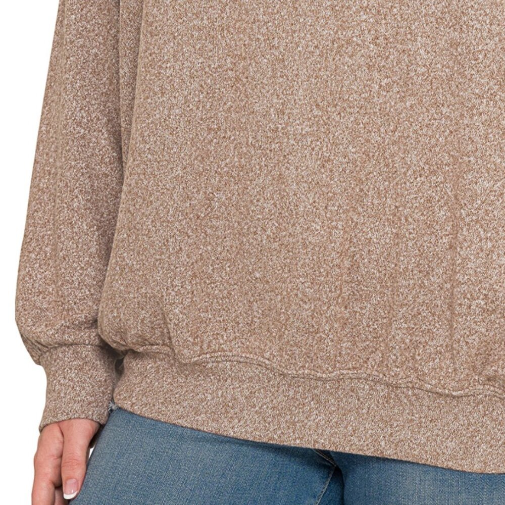 4. Soft Melange Round Neck Pullover - image 5